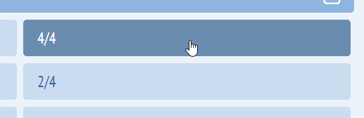 Select the time signature for the tone set